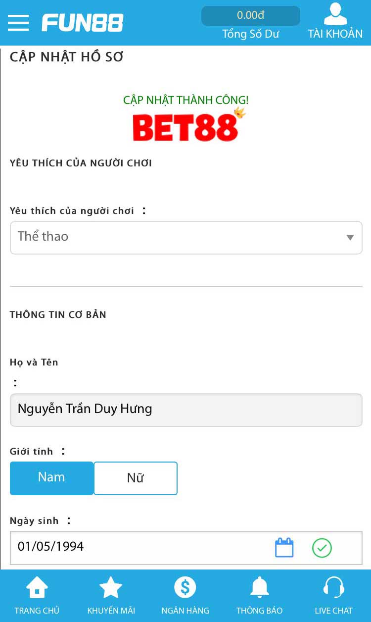 Hướng dẫn đăng ký tài khoản FUN88