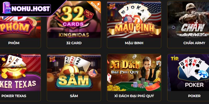 Trải nghiệm hấp dẫn tại sảnh game bài đổi thưởng NOHU